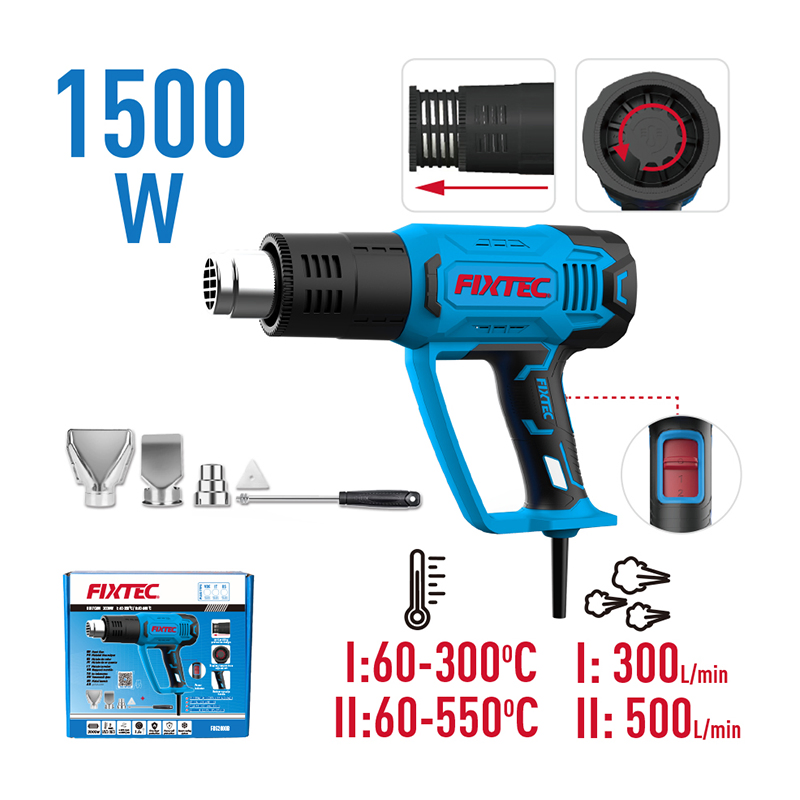 Fixtec Portable Electric Blower 1500W Adjustable Temperature Heat Gun Hot Air Gun