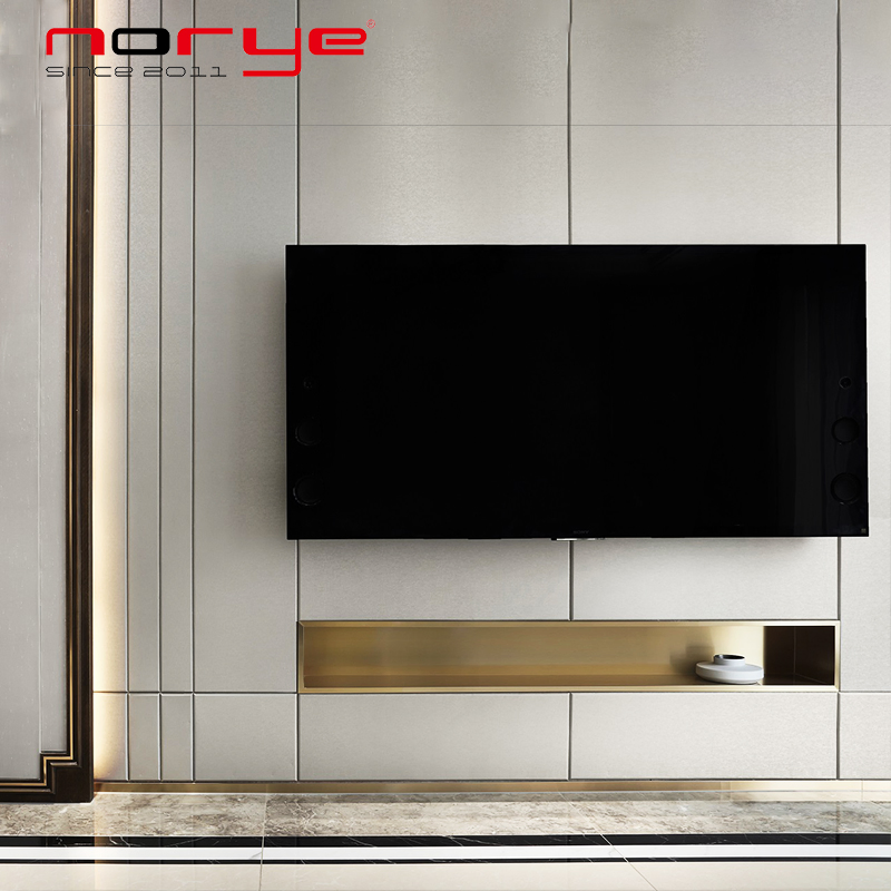 Встраиваемая металлическая полка со светом для гостиной