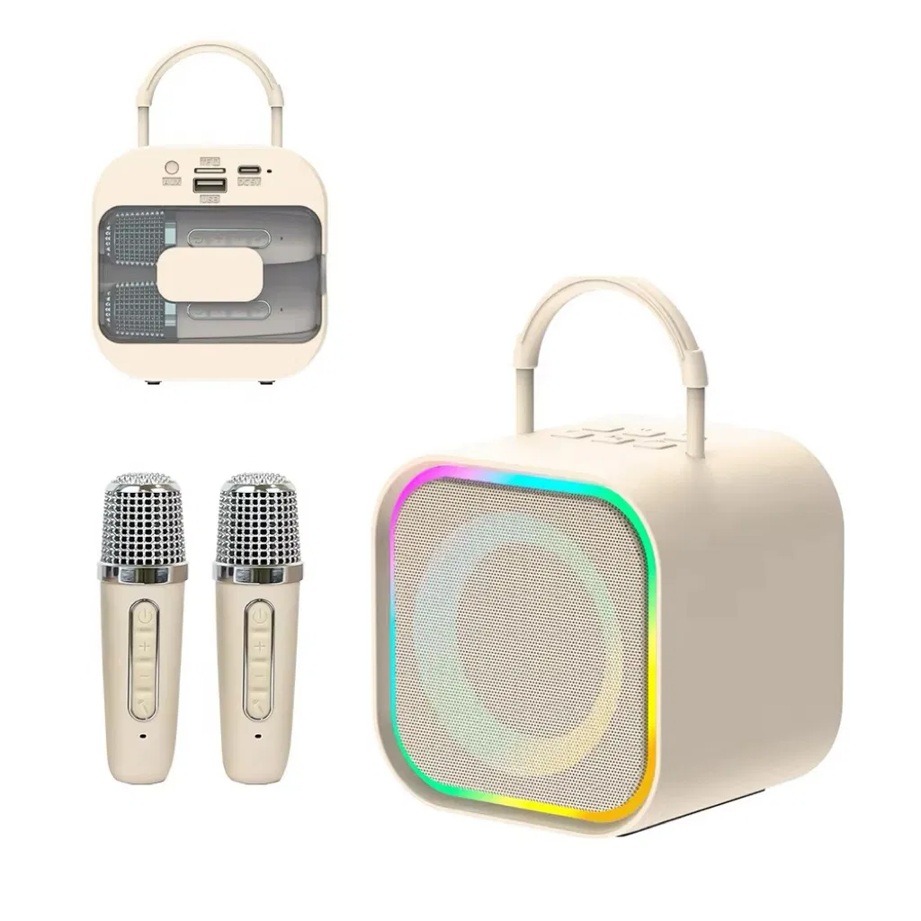 Wholesale High Quality Double Microphone K12 Speaker Mini Portable Wireless Indoor Karaoke Machine Speaker Karaoke Player Booth Speaker for Party for Kids