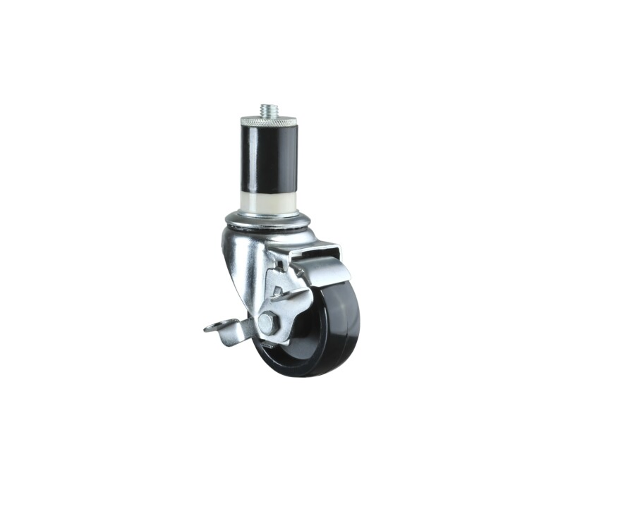 China Castor Factory 100mm Medium Duty Expanding Adapter Stem Castor Wheel with Lock