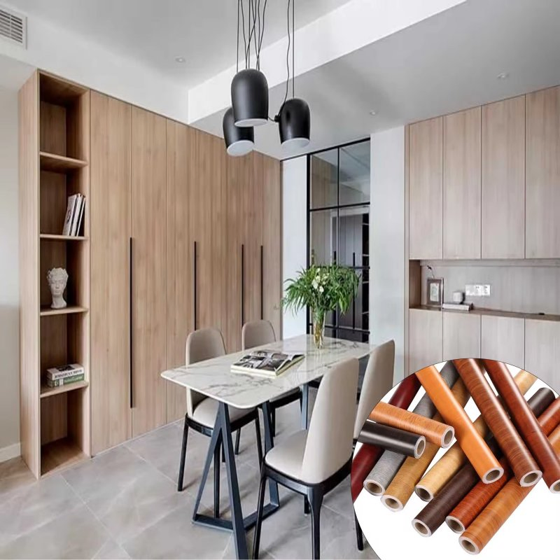 High Flexibility Self-Adhesive Wood Grain PVC Wrap Film, Conforms to Complex Profiles, for Moulding & 3D Wrapping Self Adhesive Sticker