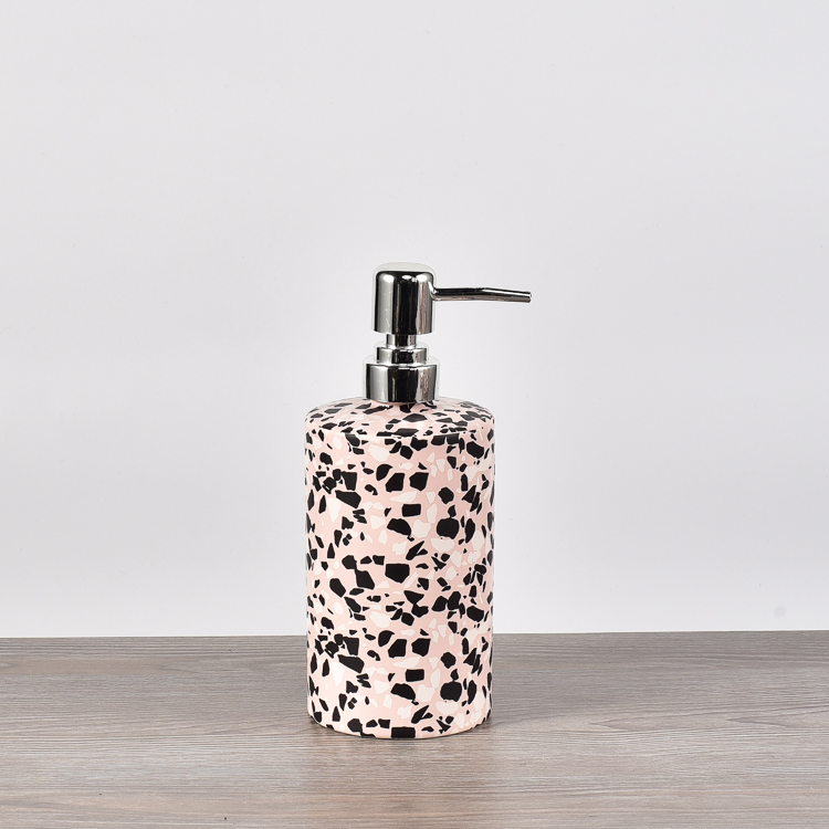 Matte Terrazzo Soap Dispenser Ceramic Bathroom Sets for Home