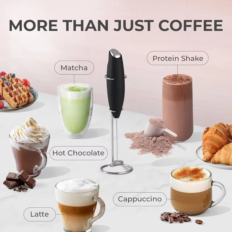 Small Household USB Rechargeable Eggbeaters Handheld Electric Milk Frother Coffee Blender Electric Frother Machine