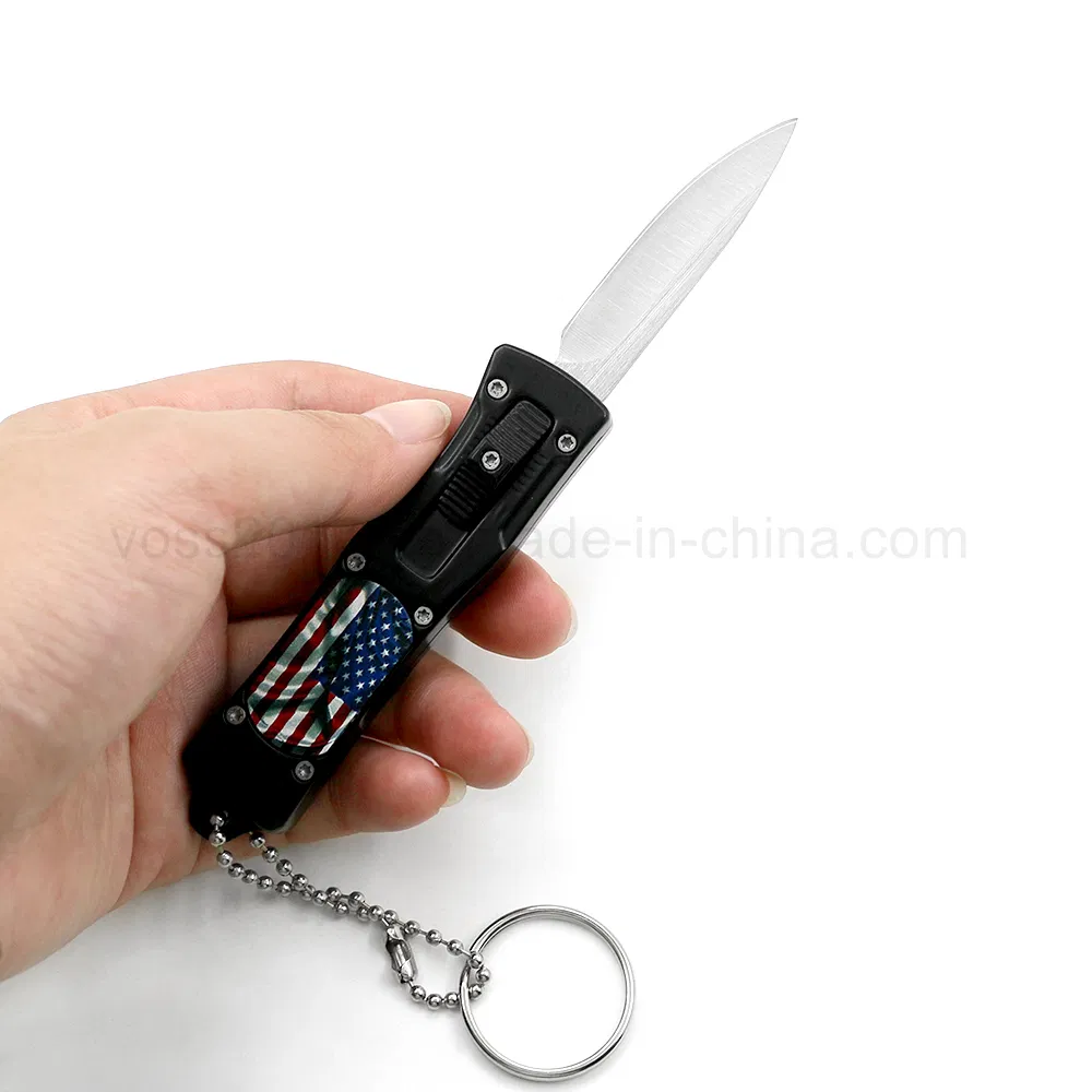 5.5" Otf Key Chain Mini Knife Zinc Alloy Handle
