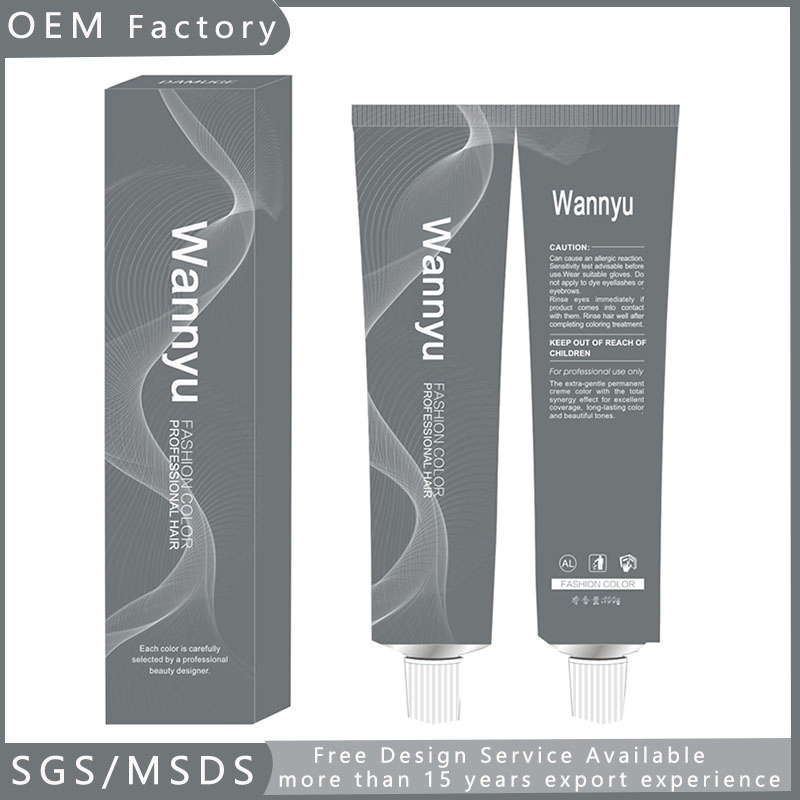 OEM Low Ammonia No Irritation Fragrant Professional Salon Use Wholesale Aluminum Tube Packed Permanent Hair Color Cream