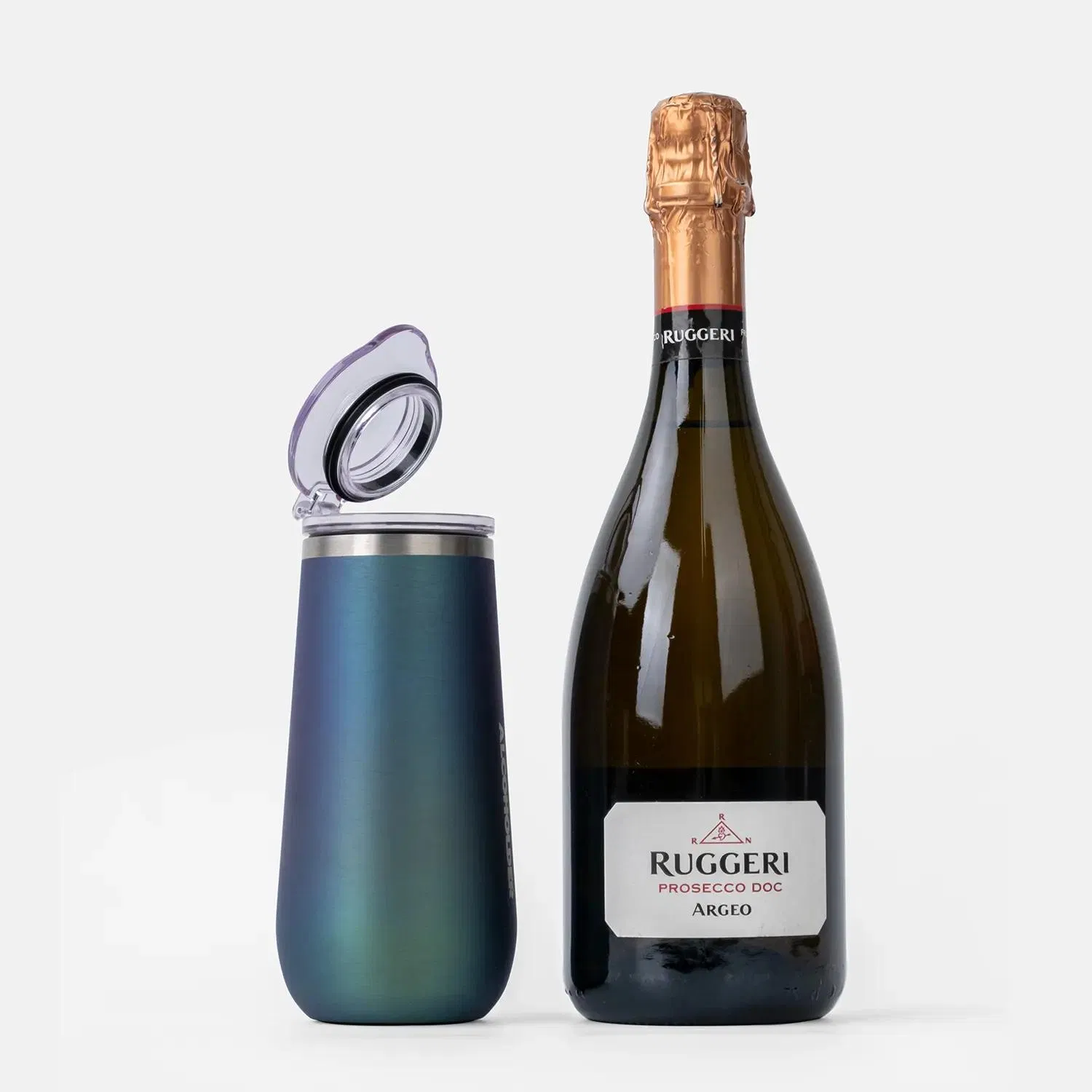 Double Wall Stainless Steel Stemless Wine Tumbler Wholesale Insulated Champagne Flutes with Lid