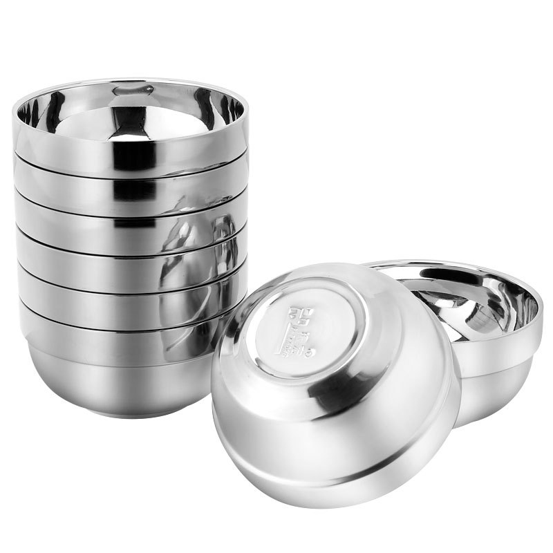 Double-Layer Insulated 304 Stainless Steel Bowl for Canteen & Household