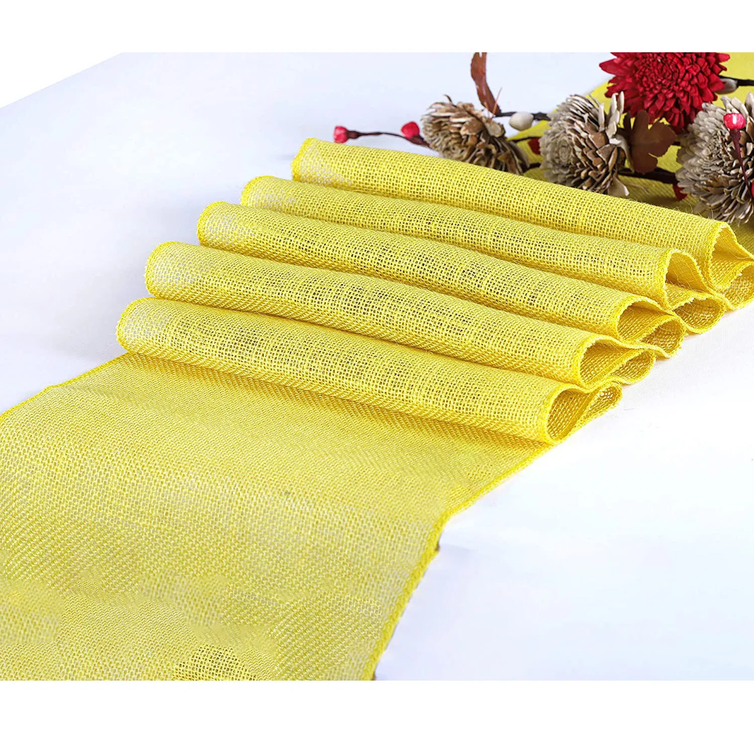 Yellow Vintage Rustic Home Decor Jute Table Cloth