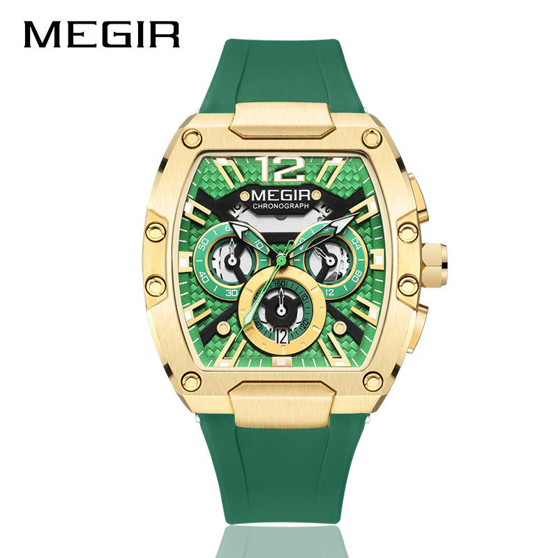 Luminous Fashion Quartz Watch for Men Chronograph Silicone Waterproof Sport Casual Watches
