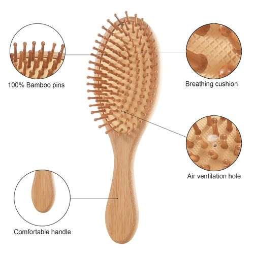 Wholesale Bamboo Hair Brush Set Wooden Massage Brushes Natural Wooden Hairbrush Paddle