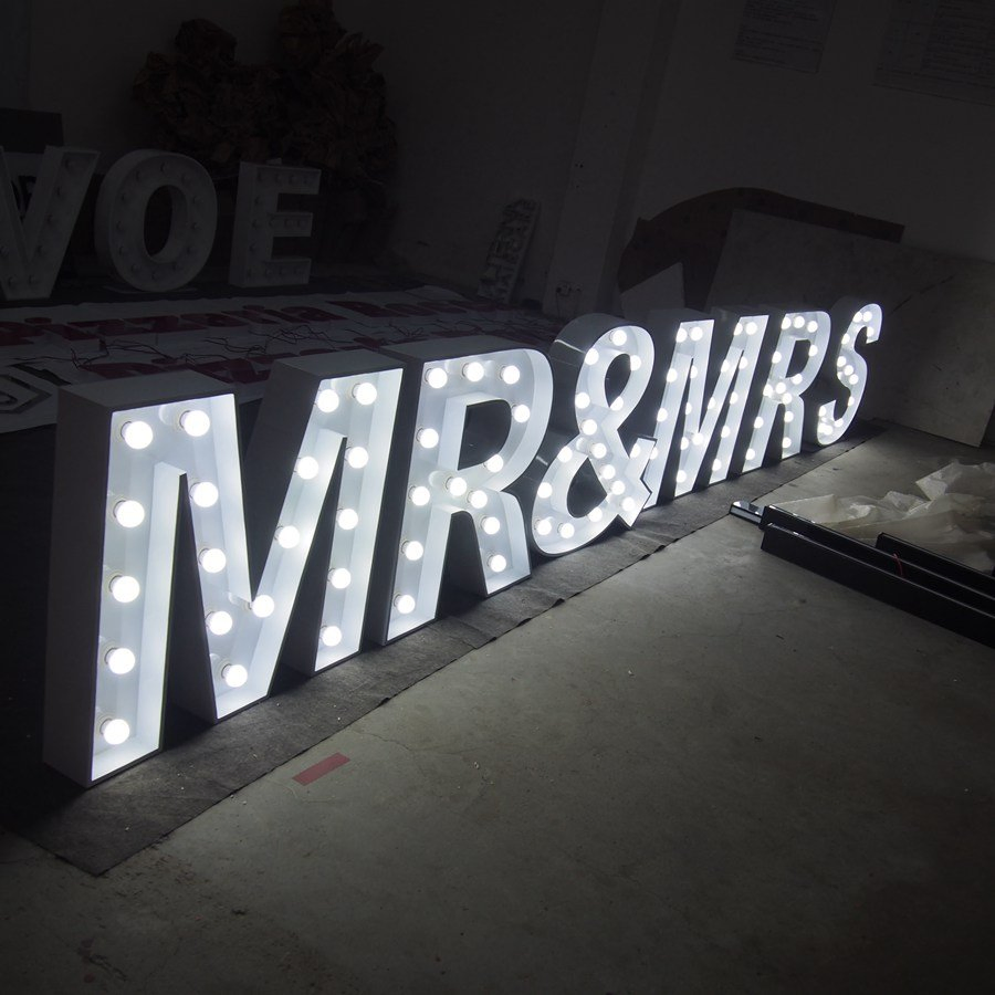 Marquee Letters Big LED Bulb Light Love Alphabet Letters Sign for Wedding Board