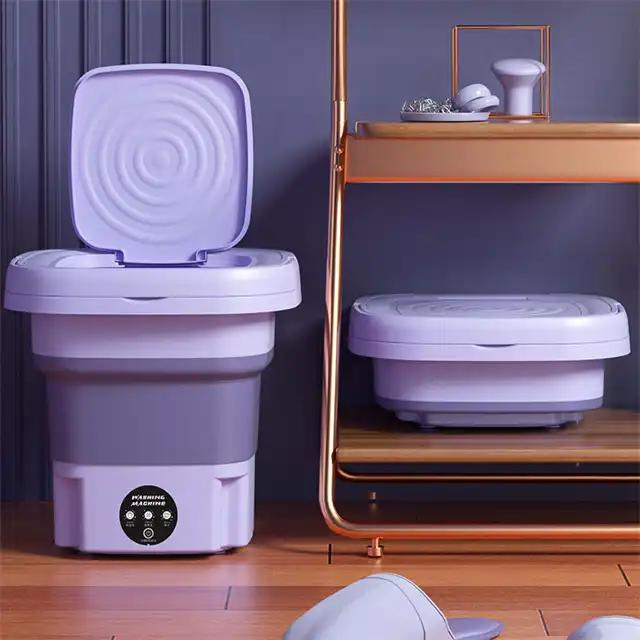8L Mini Foldable Washing Machine with Spin Dryer for Underwear Socks