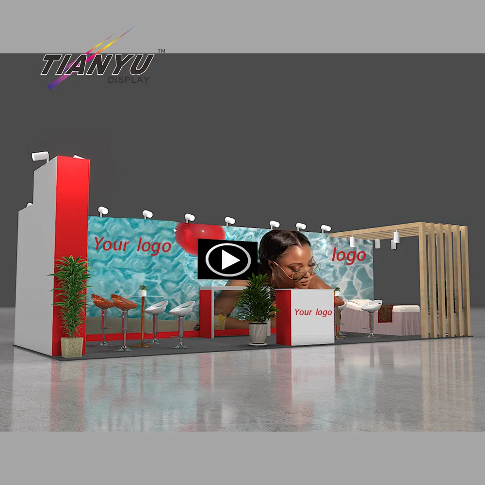 Effortless Setup Wooden Tradeshow Display for Beauty Brands