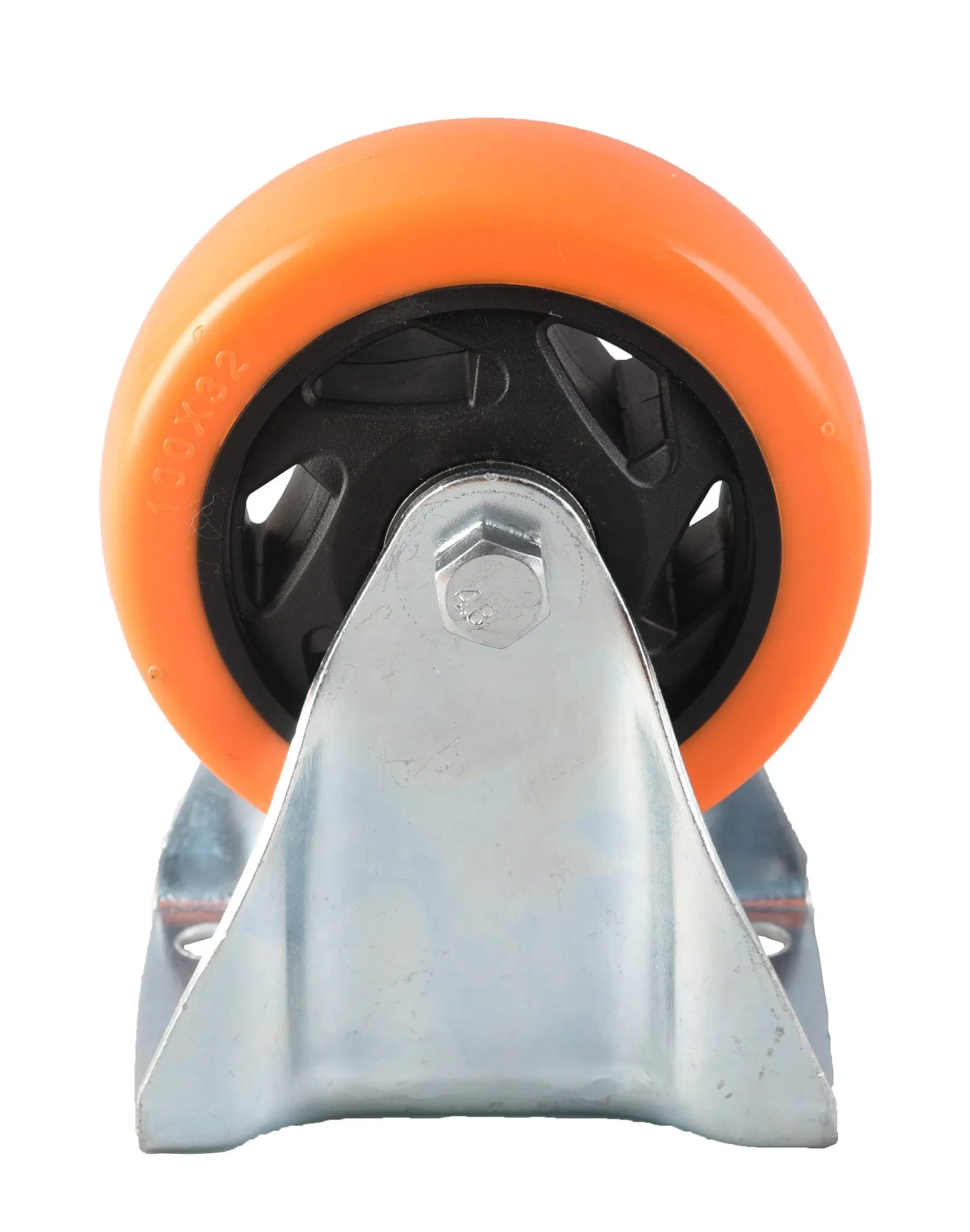 M13 Medium Duty Type Fixed Swivel Brake Threaded Stem Bolt Hole PU Caster Wheel for Handcart