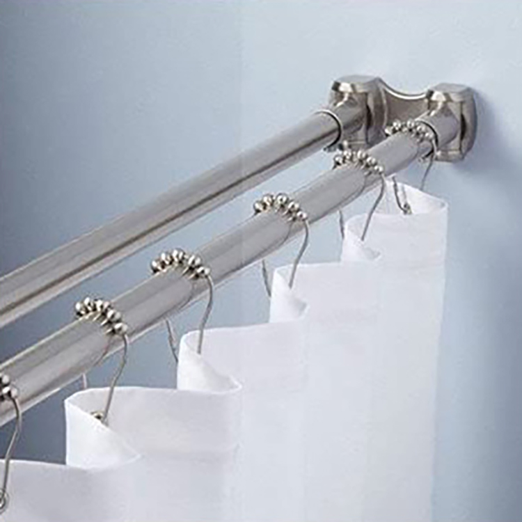 12PCS/Pack Set Package Polished Satin Nickel 5 Roller Ball Shower Curtain Rings