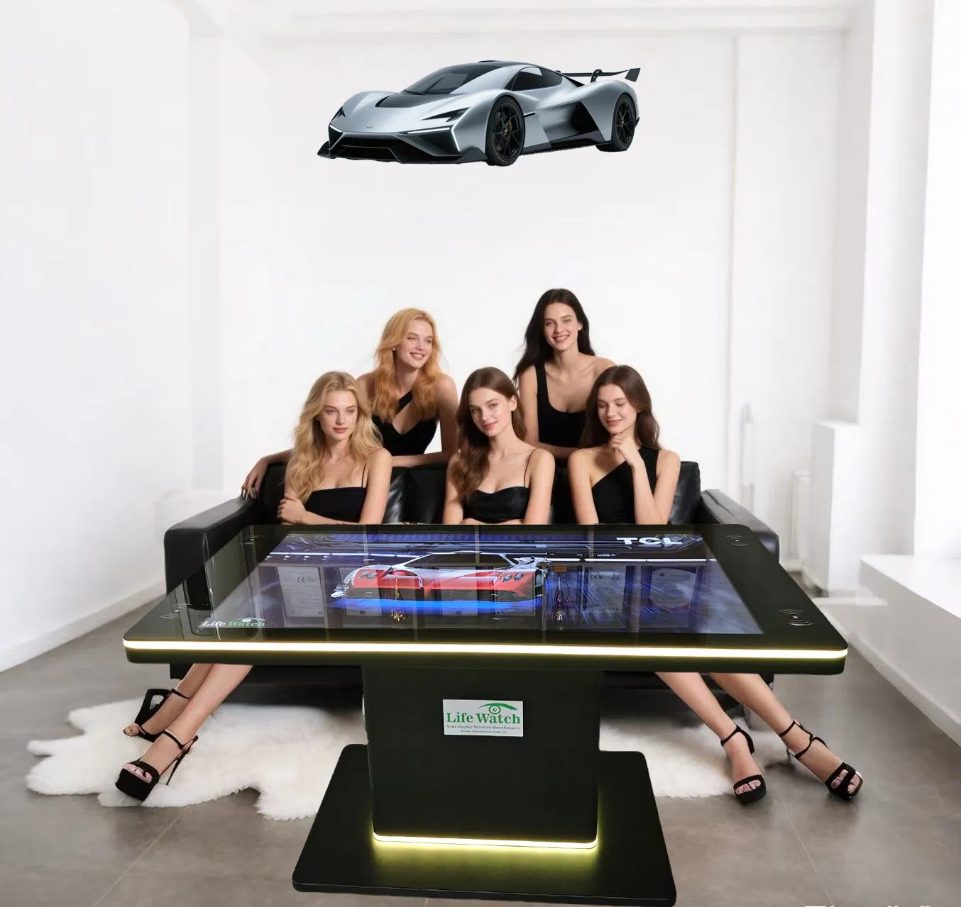 55-дюймовый интерактивный стол с Android, Windows и беспроводной зарядкой