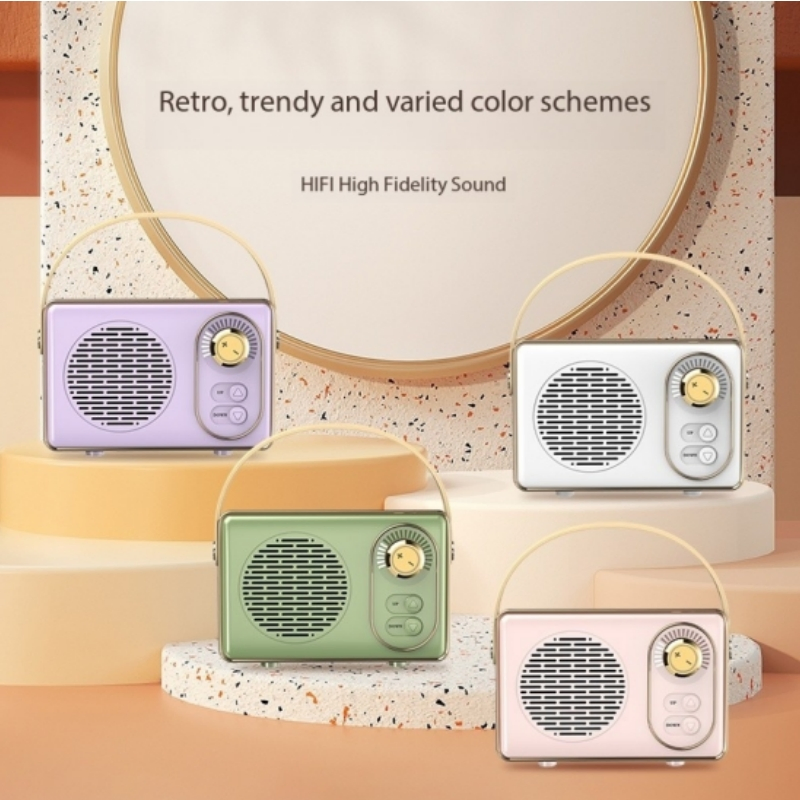 Portable HiFi Retro Bluetooth Speaker with TF Card/USB/Aux Playback