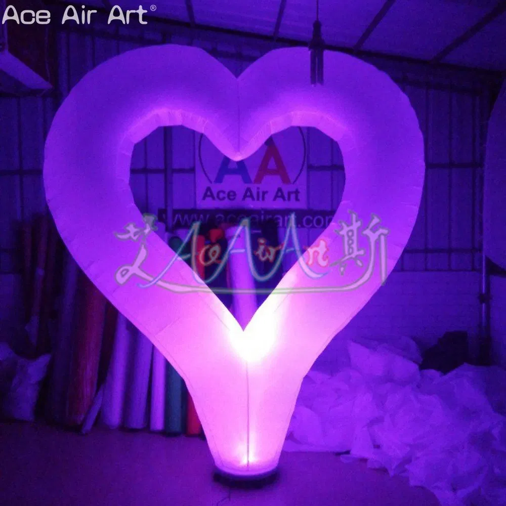 Inflatable LED Heart Ground Portable Hearts with Light for Night Parties or Valentine's Day Decorations/Weddings Exhibition