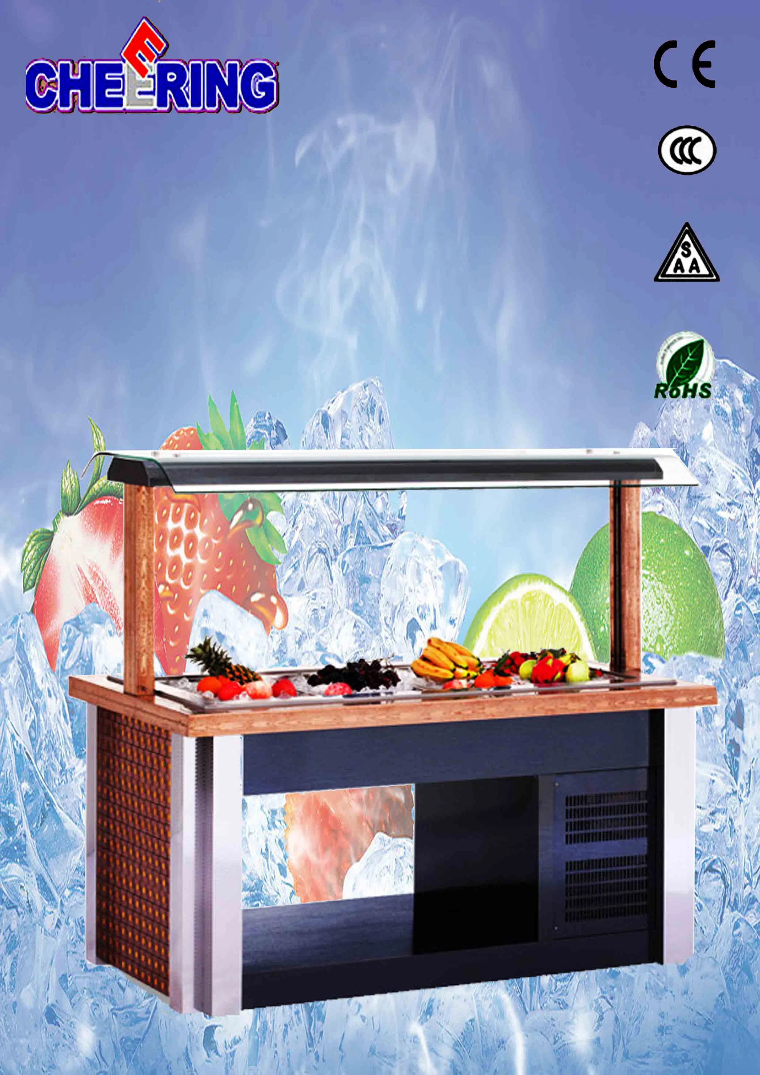 Premium Round Marble Salad Bar Cooler with CE Certification