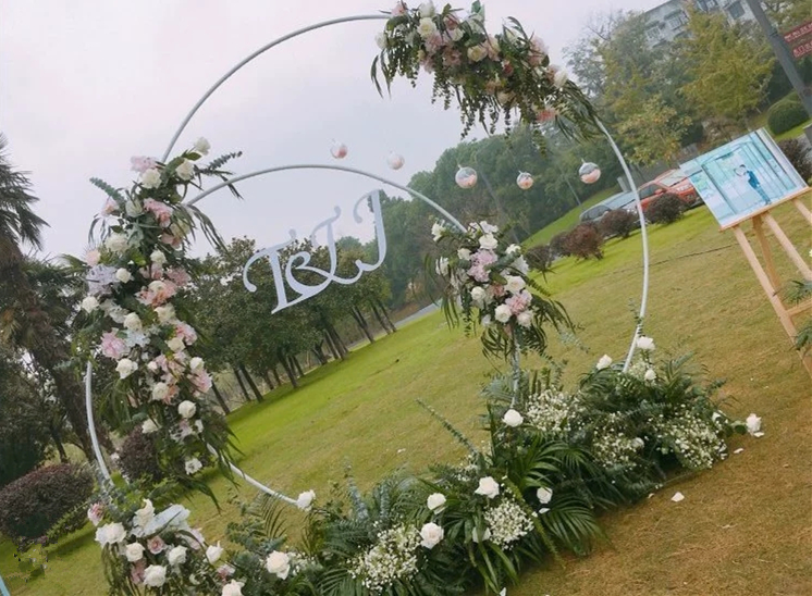 Hyc-Ra01 New Design Creative Lawn Decoration Wedding Background Ring Three-Bar Ring Arch