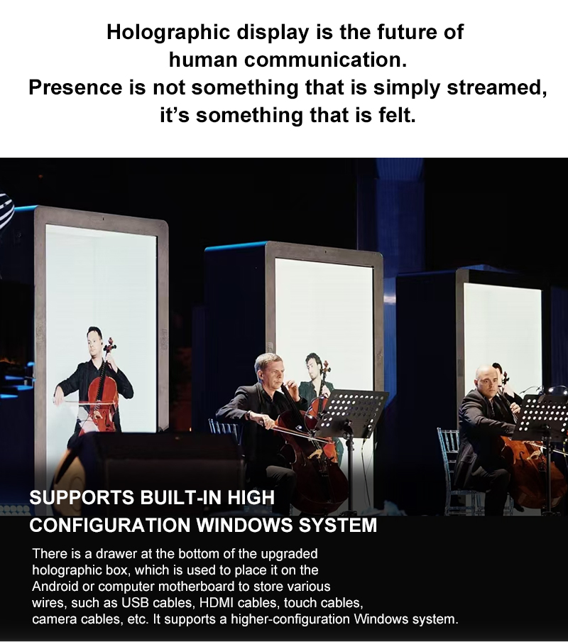 65"75"86"Jewelry Museum Exhibition Video Display 4K 3D Hologram Box Transparent LCD Showcase Box Holobox with Camera