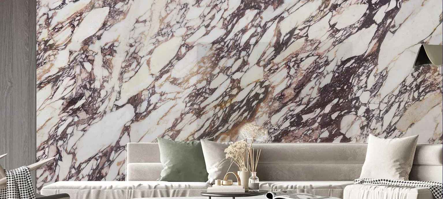 White Purple Marble Luxury High End Commercial Project Floor Tile Wall Decoration Sintered Big Stone Slab