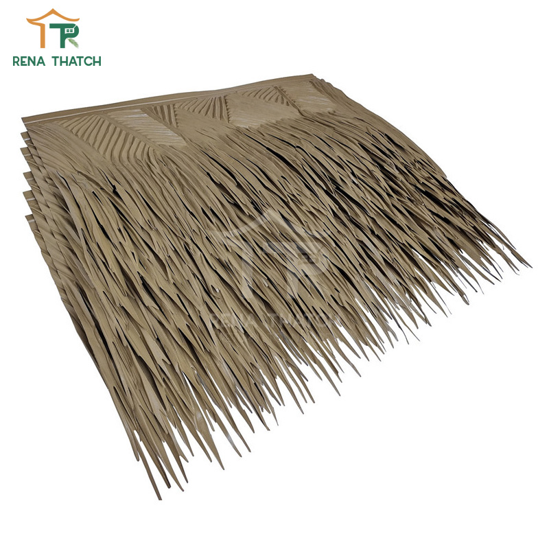 Wholesale Synthetic Palm Palapa Thatch Roof Tile Waterproof Artificial Palm