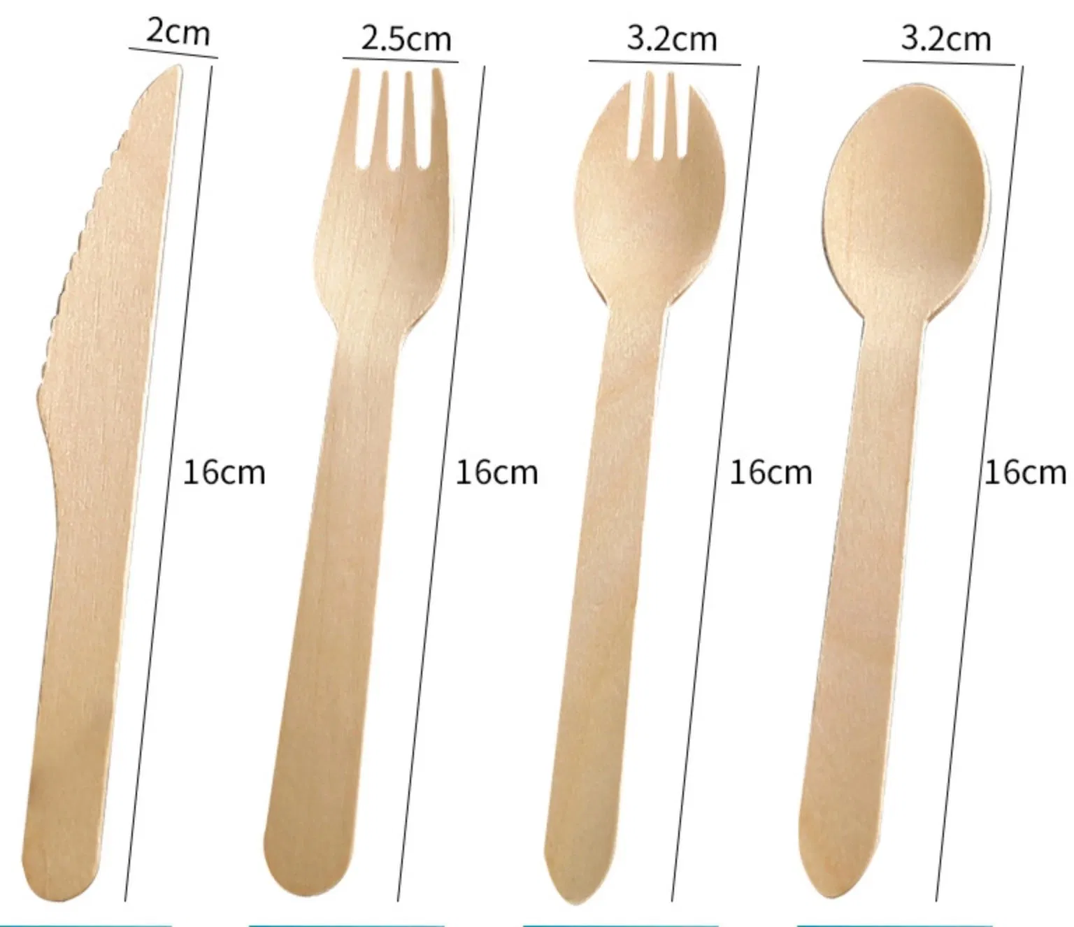 Individually Wrapped Small Wood Spoons for Take Away