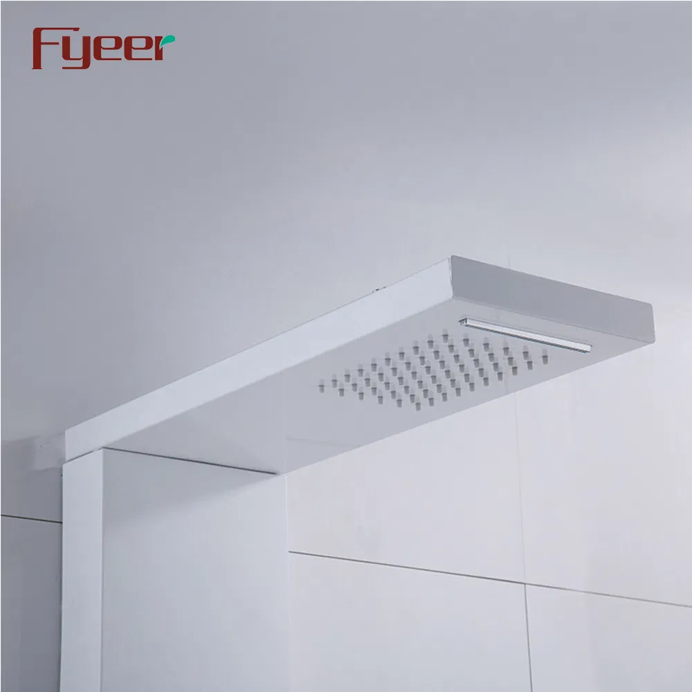Fyeer 4 Function Rainfall White Stainless Steel Wall Shower Panel
