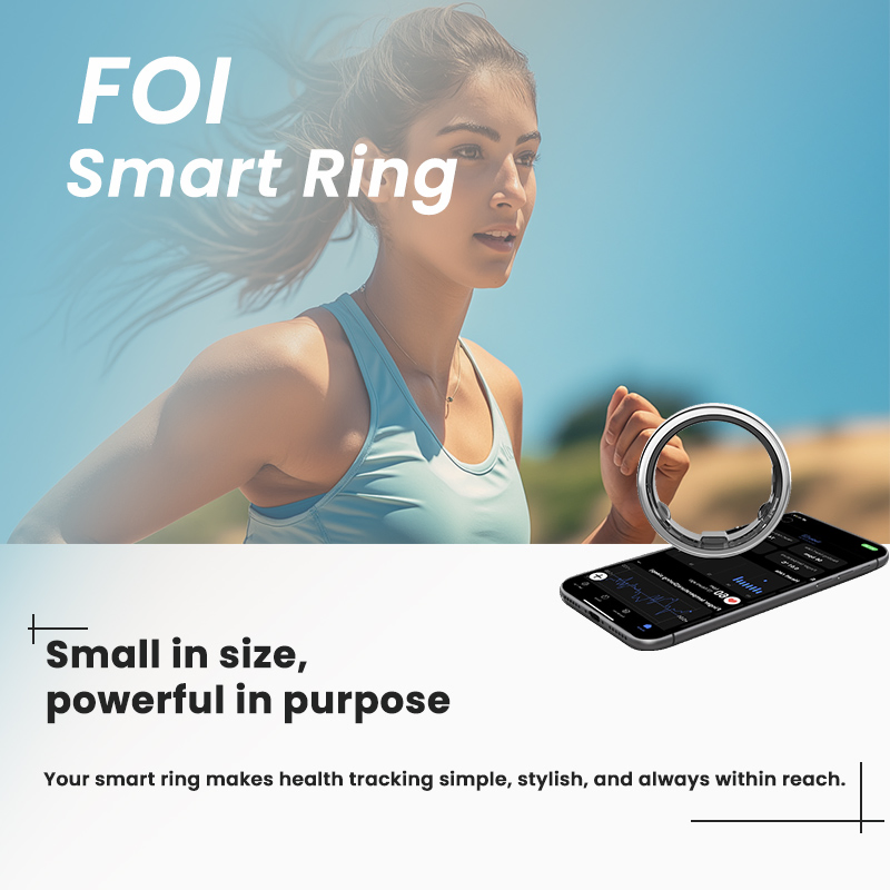 Smart Ring Fitness Tracker Health Heart Rate, Oximetry, Sleep, Exercise Monitoring, Compatible with Ios and Android