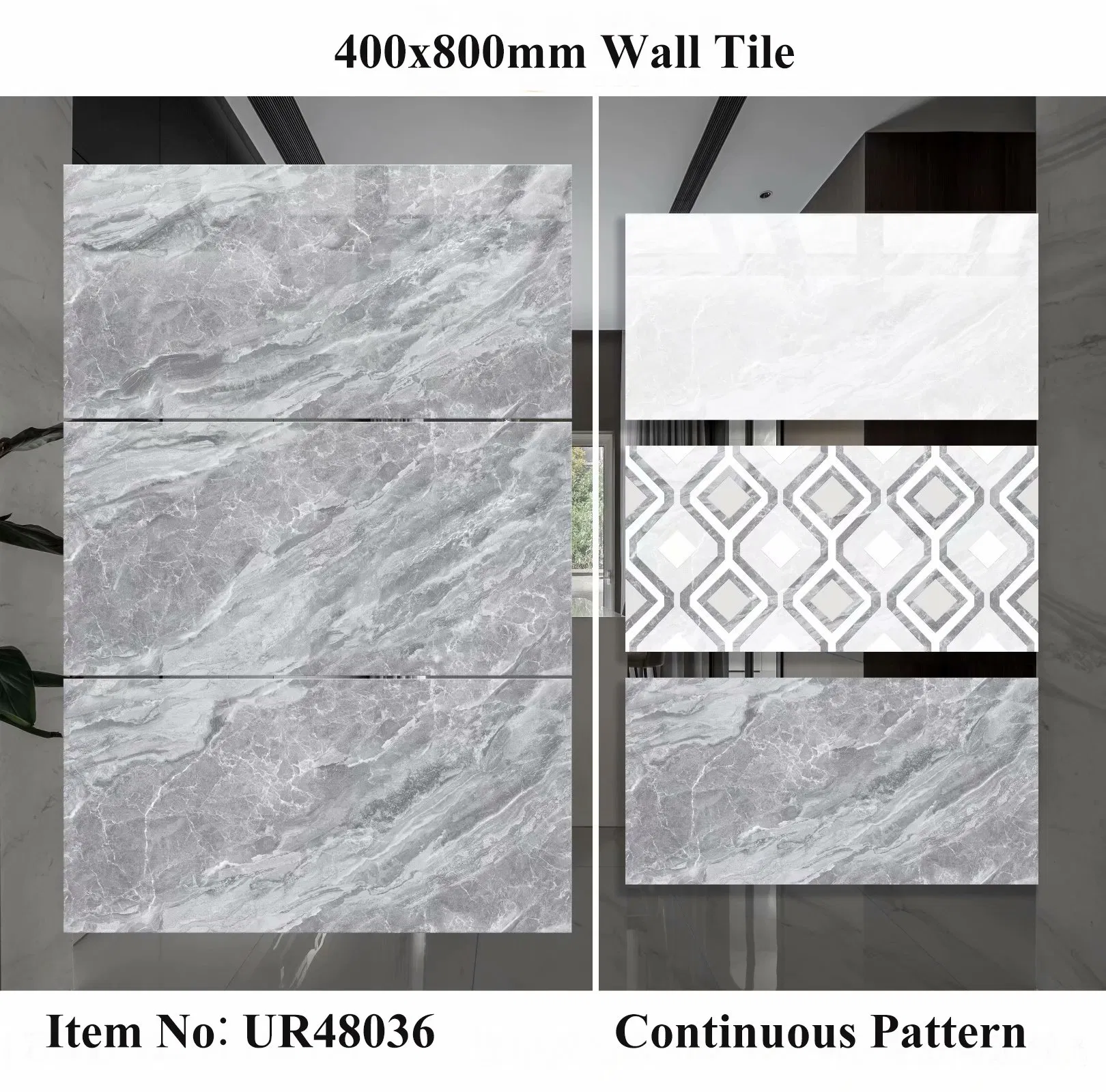 Foshan Quality Building Material Decoration 400X800mm Glazed Porcelain Ceramic Bathroom Flooring Wall Tile