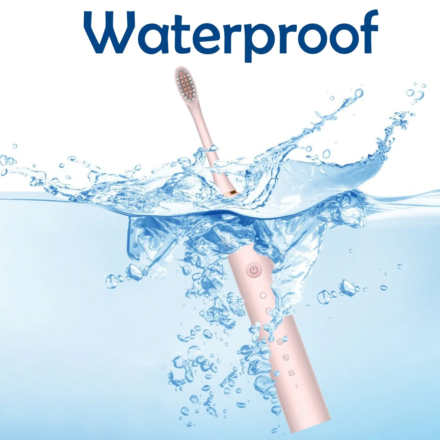 LED Display Ipx7 Waterproof Teeth Whitening Pink Electric Toothbrush