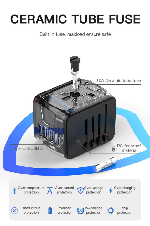 Универсальный дорожный адаптер с USB Type-C и подставкой