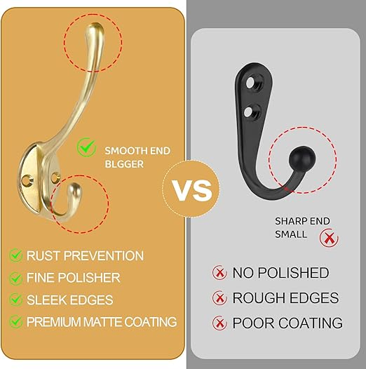 Mdyg222K Die-Cast Zinc Coat Hook, Gold Finish