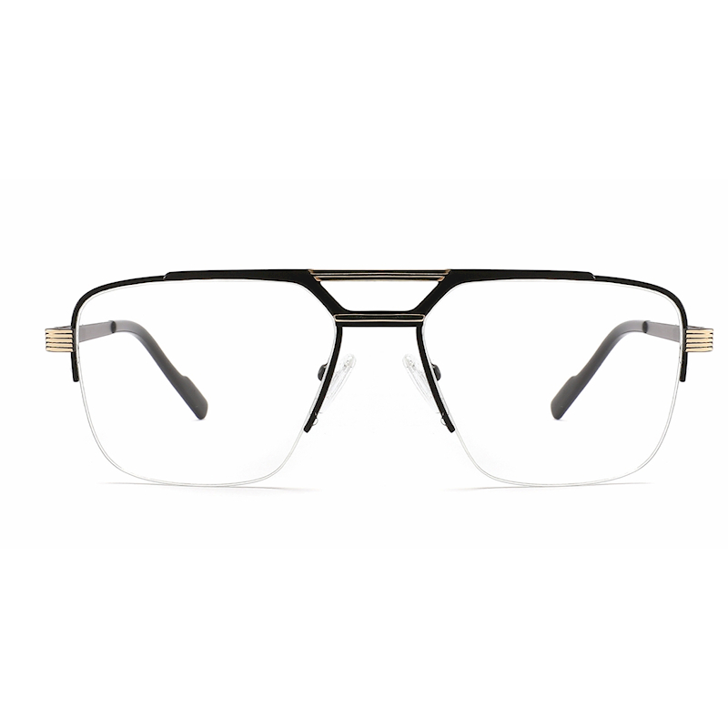 New Fashion Metal Half Frame Classic Metal Hingeanti Blue Light Thick Lenses Presbyopia Glasses
