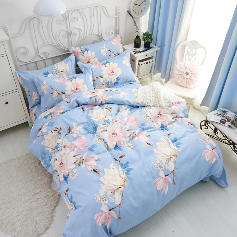 130GSM Super Quality Cheap Price Flower Prin Duvet Covers with Pillowcase