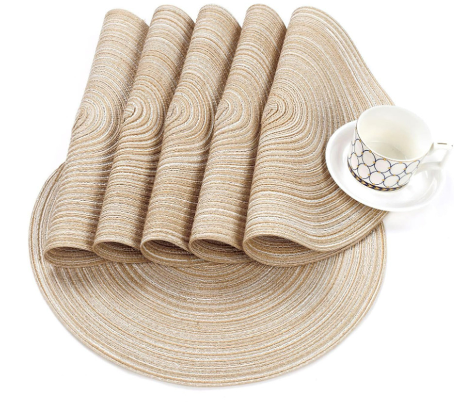 15 Inch Non Slip Heat Resistant Round Table Braided Placemats
