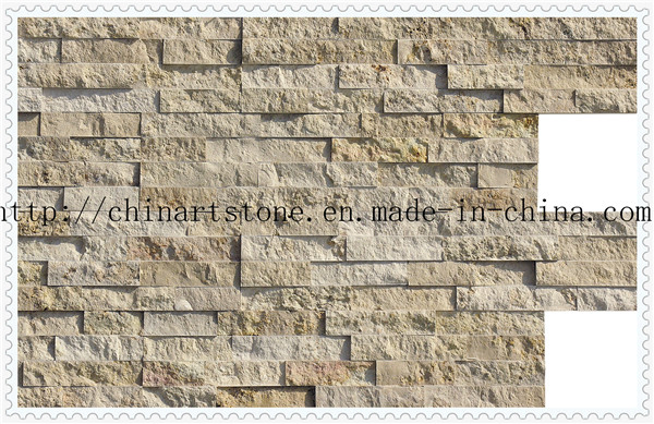 China Nature Stone Yellow, Golden, Rustic Marble Tile for Wall