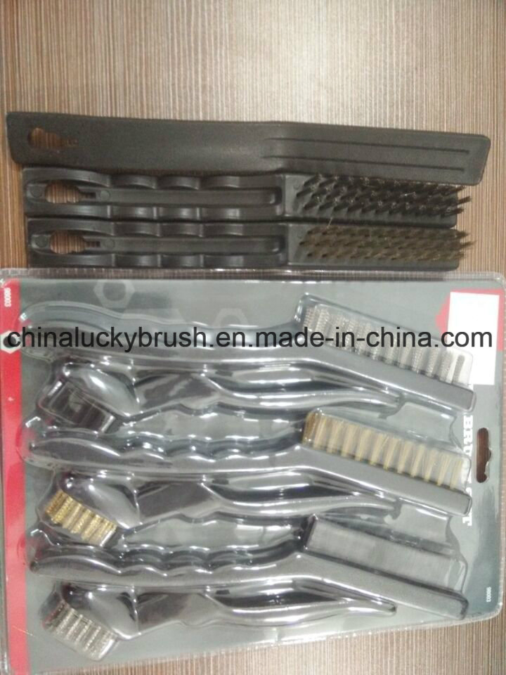 Black Plastic Handle Wire Brush Set (YY-698)