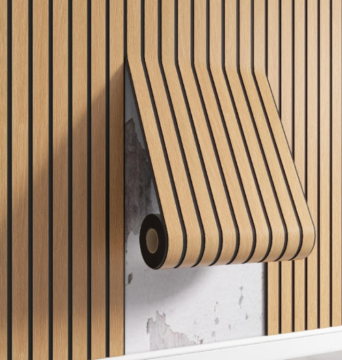 High-quality Grille Self-Adhesive Foam Wall Sticker Moisture-proof Wall paper Fluted PVC sticker