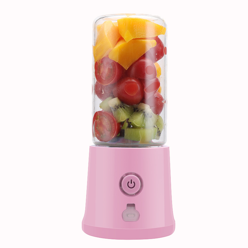Pink Glass Body Six Bladesfresh Juicermini Blender Maker
