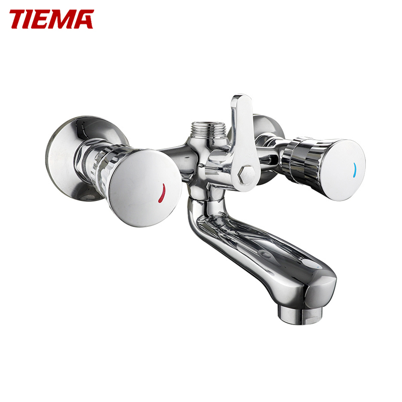 Смеситель для ванны с двумя ручками, хром