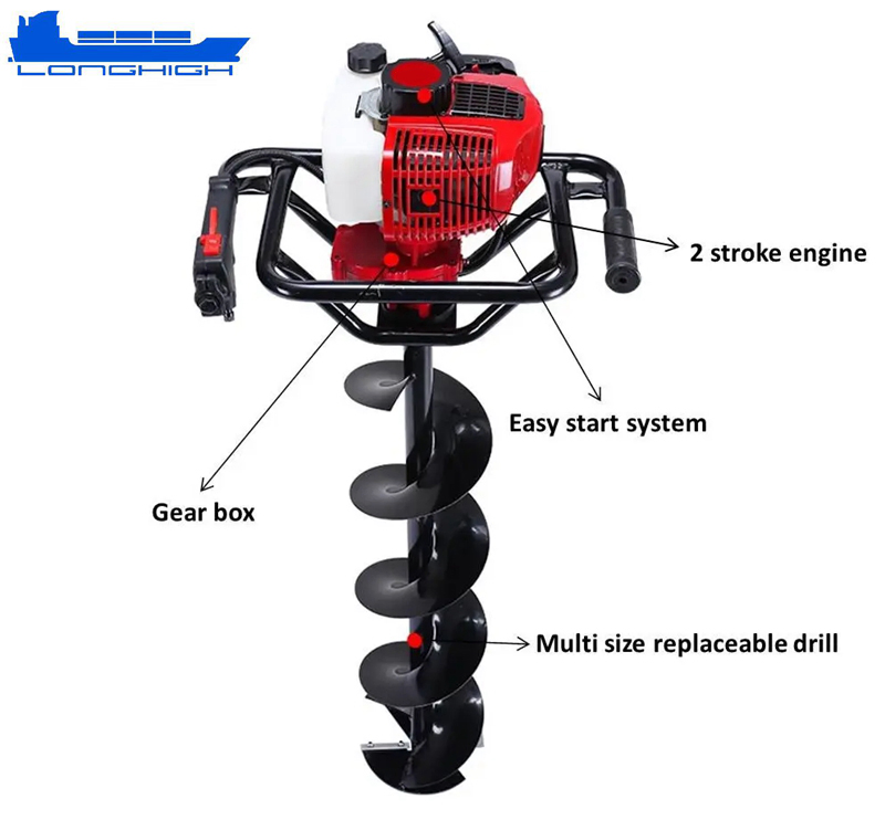 High-Quality 52cc Gasoline Earth Auger for Efficient Ground Drill