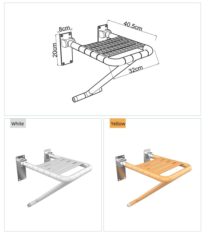 Folding Shower Seat Fold Down Bathroom Stool for Elderly