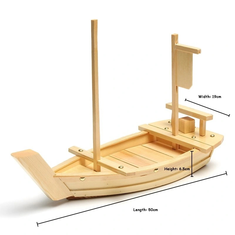 Japanese Wooden Pine Sushi Boat/Plate/Tray /Cone