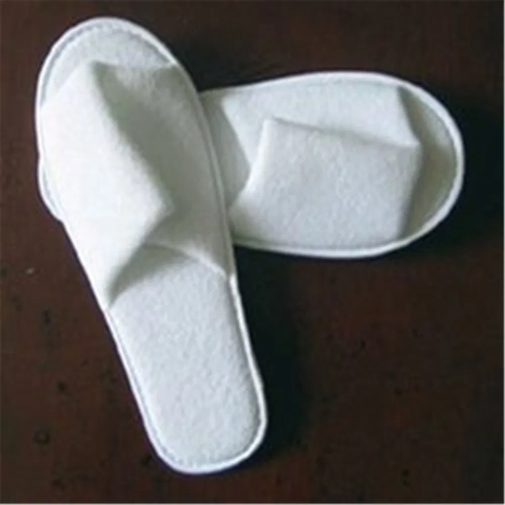 China Manufacturer Velour Terry Cloth Fabric Disposable Hotel Slippers