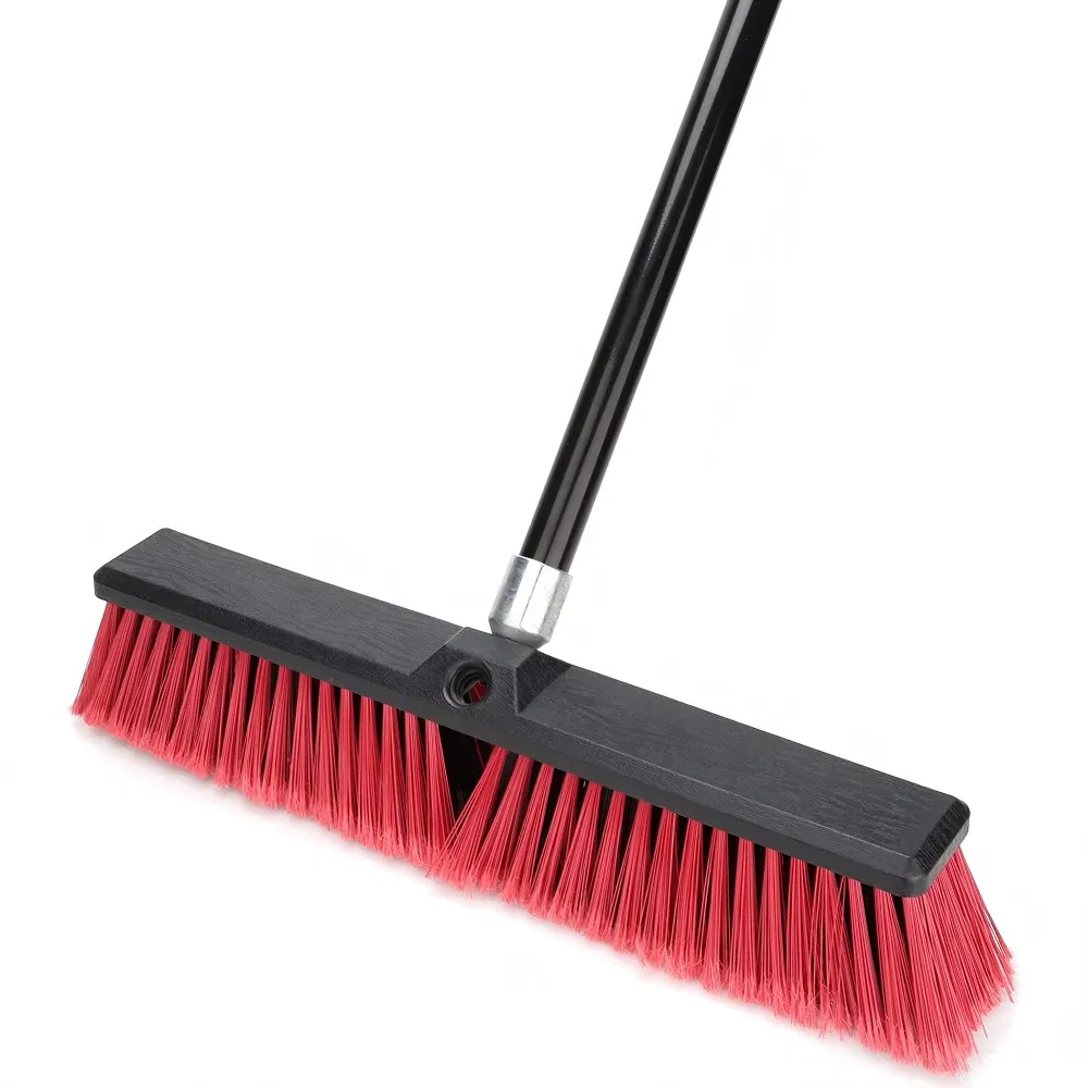 Extra Long Handle Outdoor Plastic Broom- Garden Broom Outdoor with 63" Long Handle Sweeper Broom