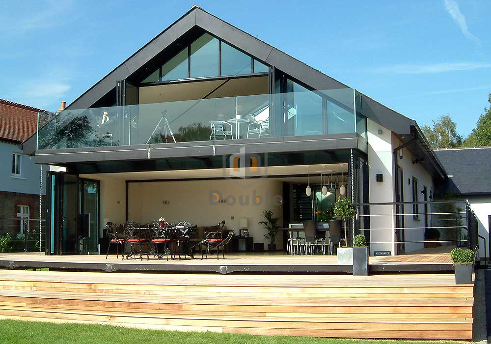 Frameless Glass Balcony Railing Aluminum U Channel Glass Balustrade