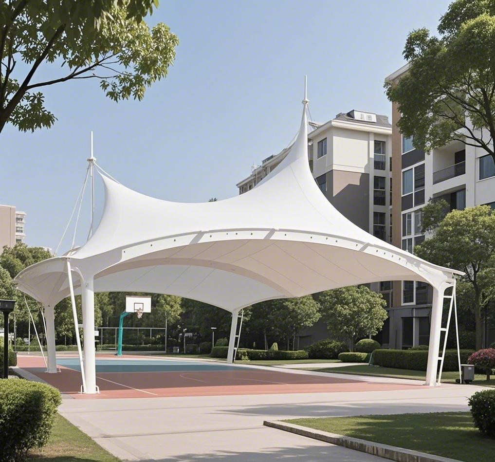 Tensile Membrane Canopy Utilizing PTFE Membrane Building Material