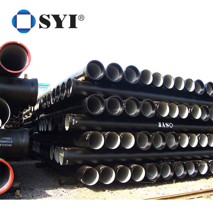 Syi High Quality Black Bitumen Coated Paint Centrifugal Ductile Cast Iron Pipes